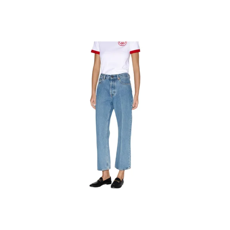 GUCCI Low Waist Cropped Denim Pants 'Blue'-3