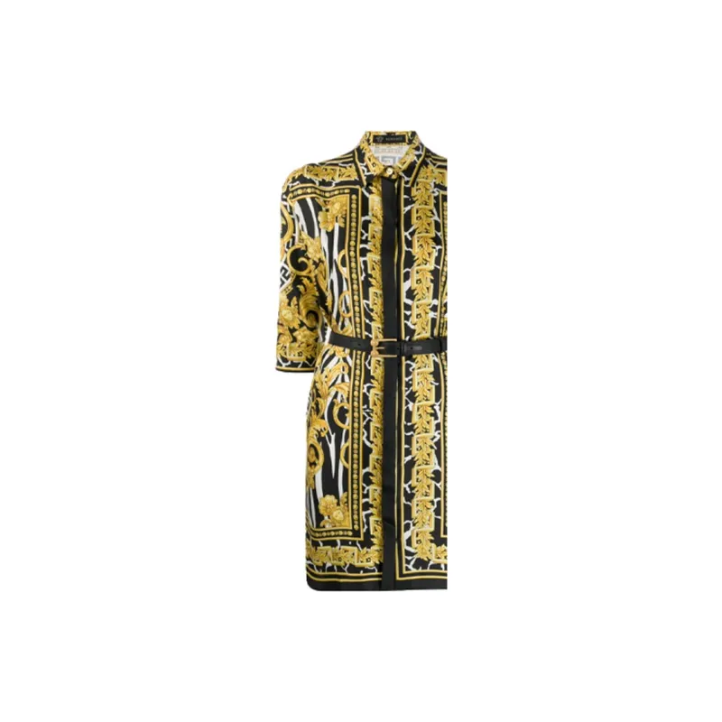 VERSACE Long-Sleeved Dresses Women's Yellow-5