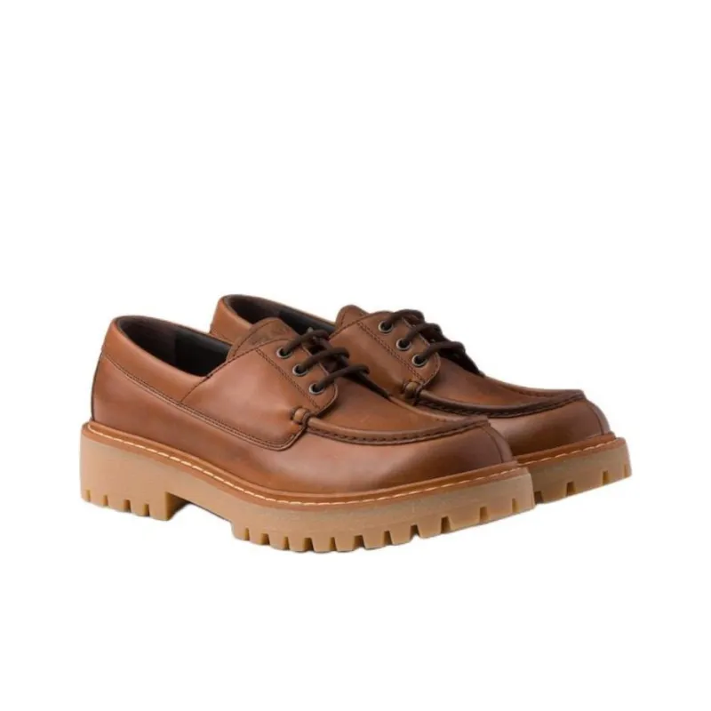 PRADA Loafers 6cm Women's Brown-2