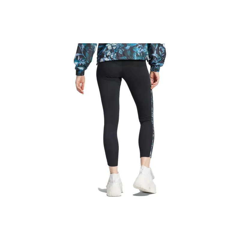 Adidas Women's 3 Stripes Flower Leggings Black-3