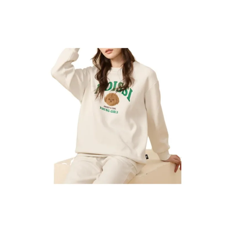 QIAODAN Sweatshirts Women's Cream White-2