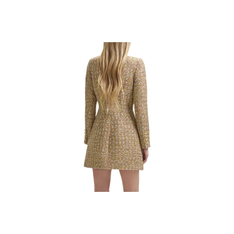 Self portrait Long Sleeved Dresses Women's Gold-2