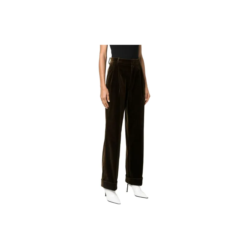 GUCCI Velvet effect Flared Trousers-3