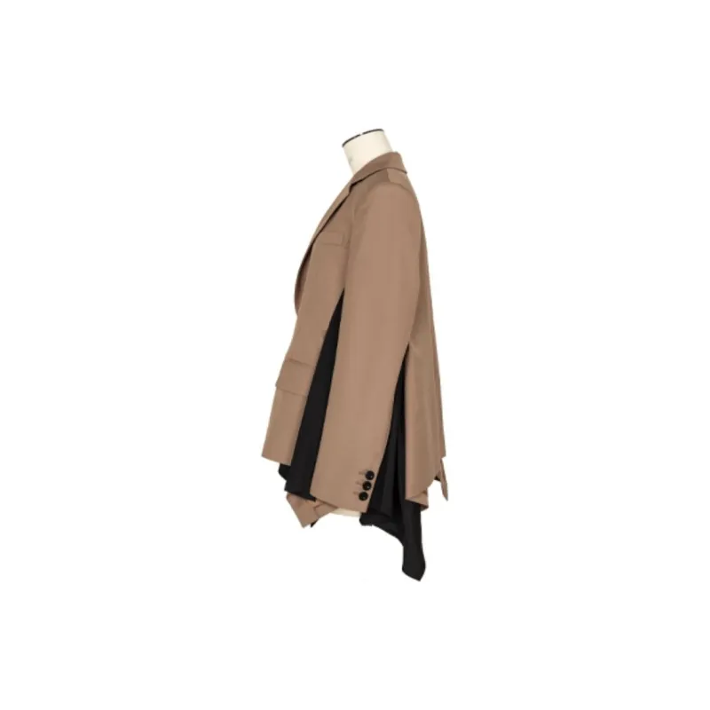 Sacai Single Breasted Panelled Poplin Jacket-2
