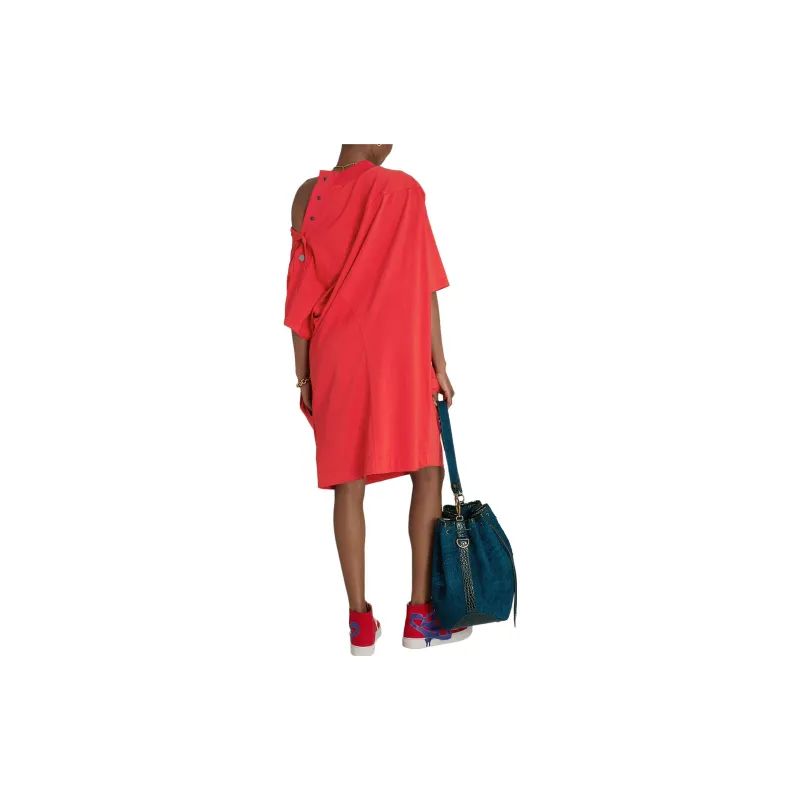 Vivienne Westwood Cathedral Drunken Tshirt Dress Short-Sleeved Dresses Women's Red-2