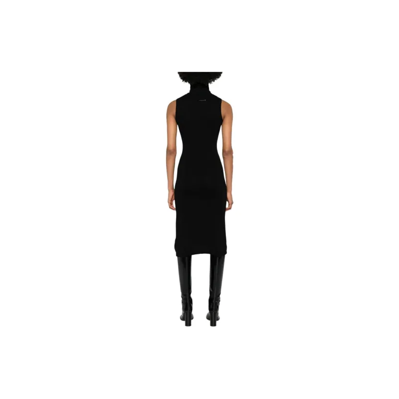 MM6 Maison Margiela Text jacquard Sleeveless Midi Dress-3