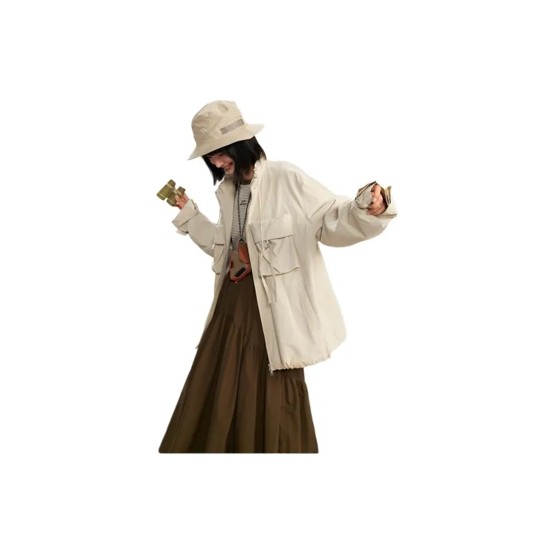 ZIHAN Jackets & Coats Women's Beige Gold-4