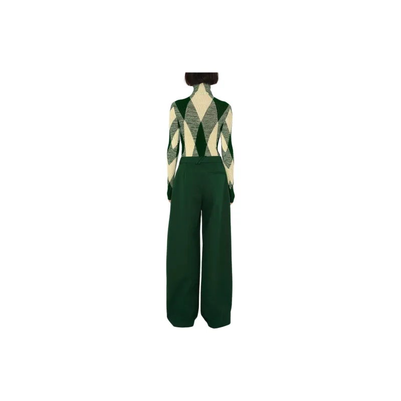 Burberry Pleated Cotton Trousers-3