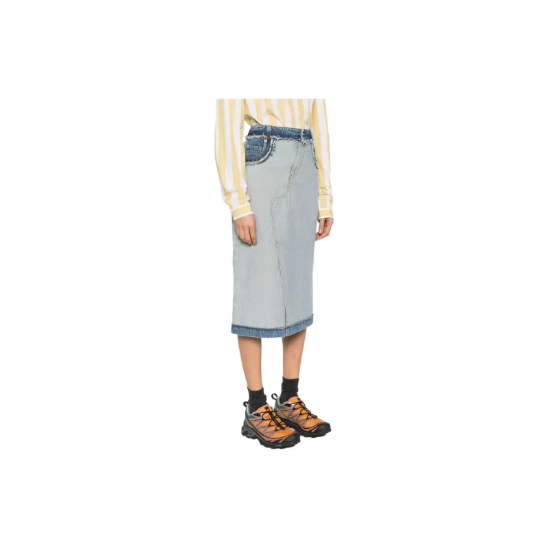MARNI Inside out Denim Midi Skirt-4