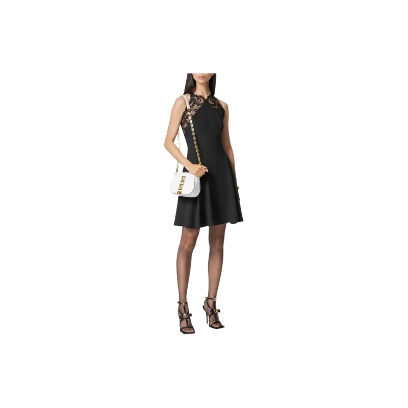 VERSACE Lace Detailed Sleeveless Mini Dress-2