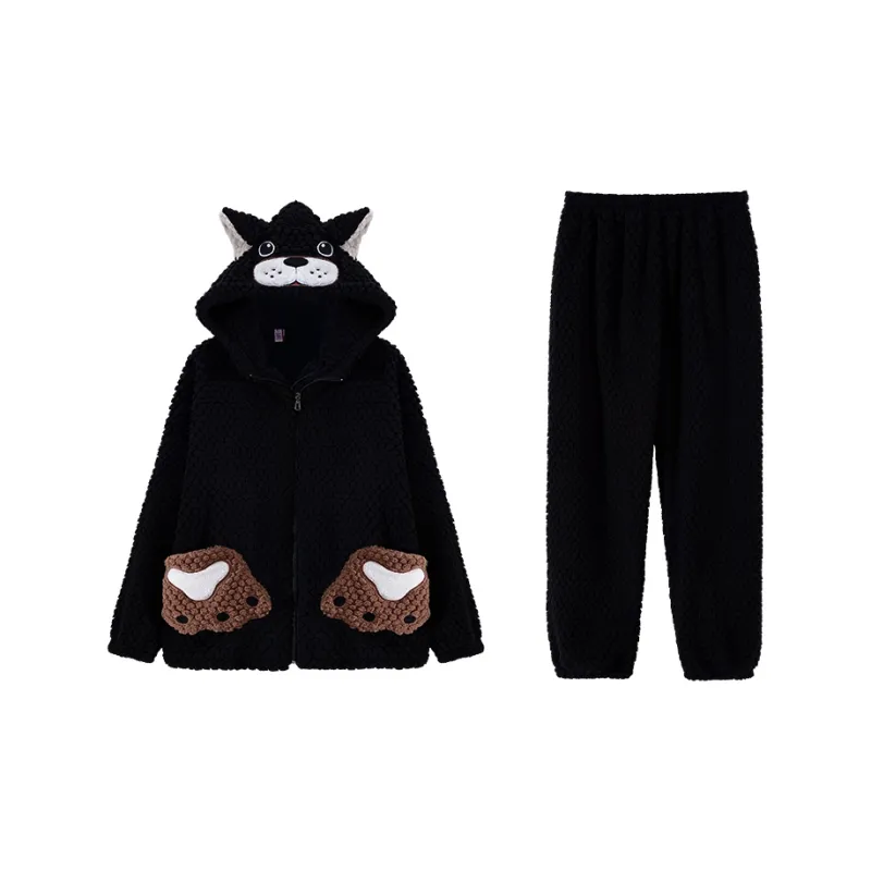 Qiao Ni Tong Pajama Set Women's Black-0
