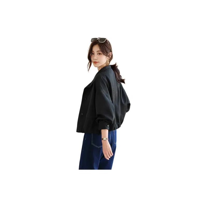 Yi Mengyuan Cropped Trench Coat Women's-10