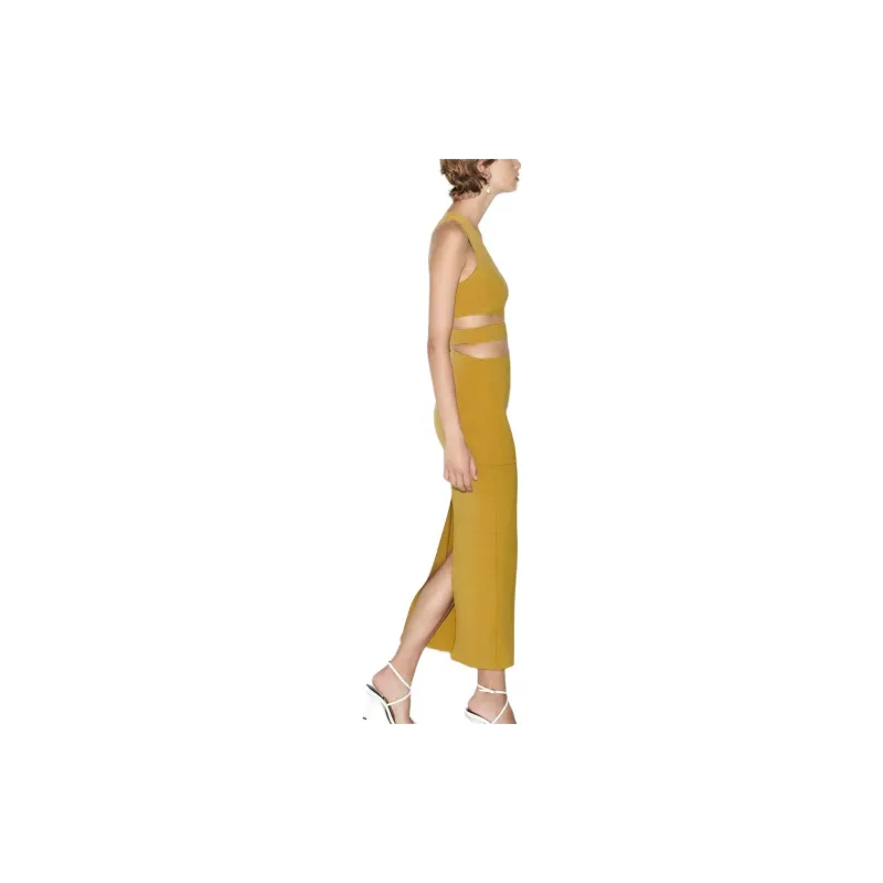 ZARA Sleeveless Dress Women's Mustard-2