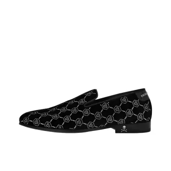 PHILIPP PLEIN Strass Monogram Loafers Men's Black