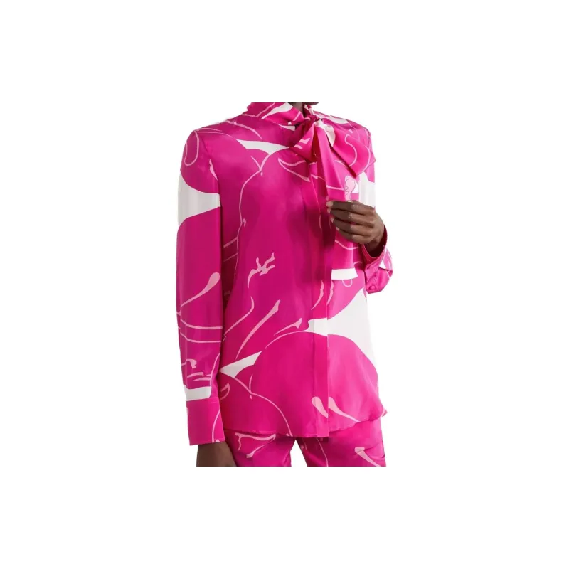 Valentino Scarf Detailed Long Sleeved Shirt-2