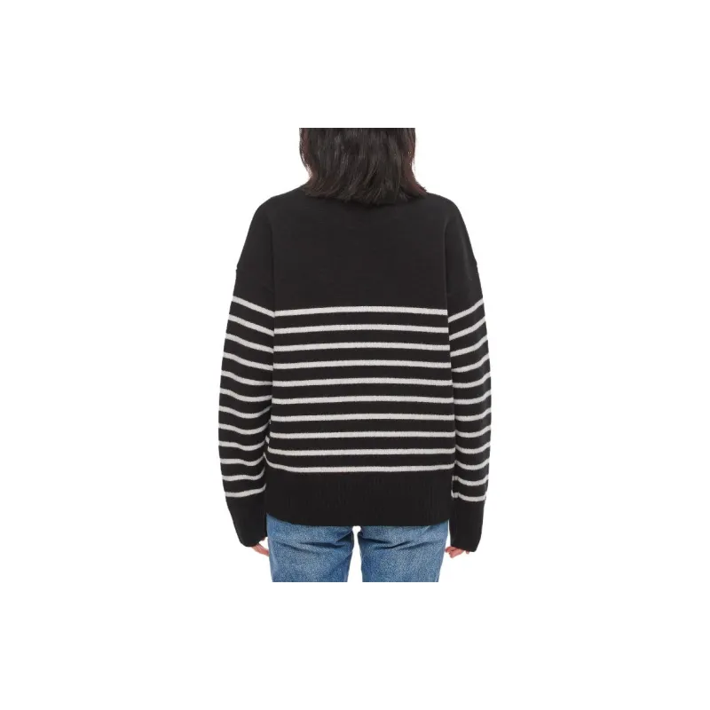 Ami Striped Crewneck 'Black/White/Red'-1
