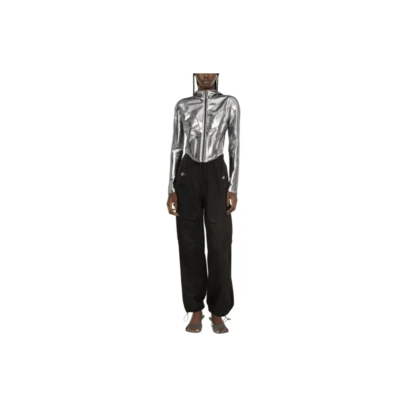 Mugler Metallic Hooded Corset Jacket-2