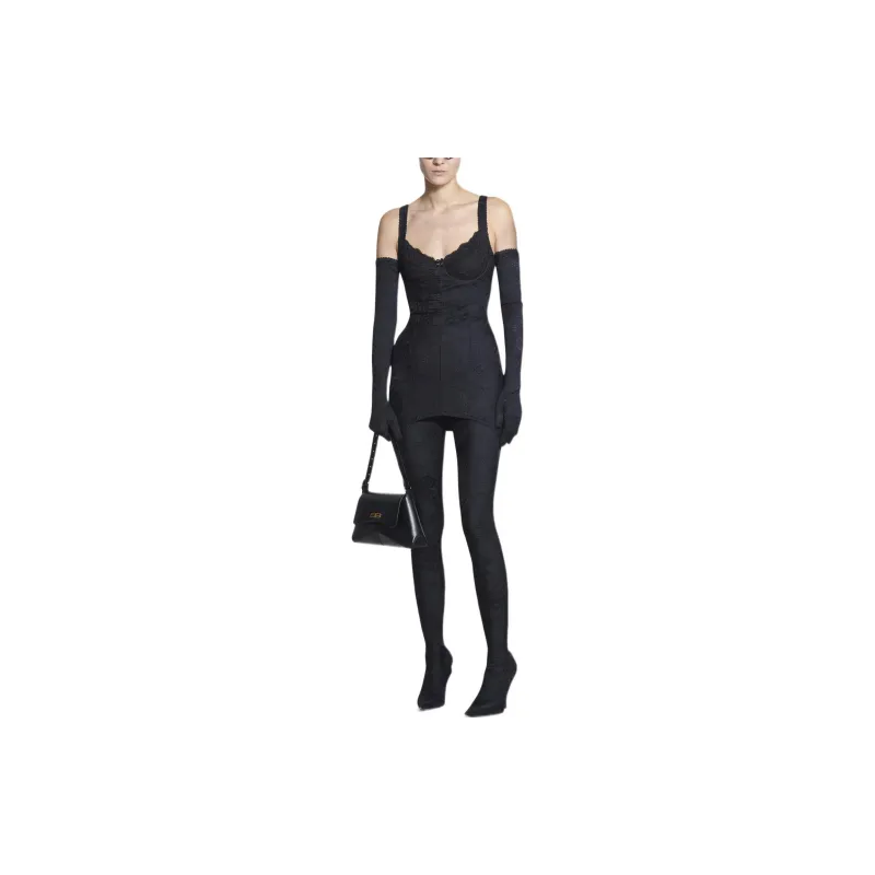 Balenciaga SS22 Slip Dresses Women's Black-2