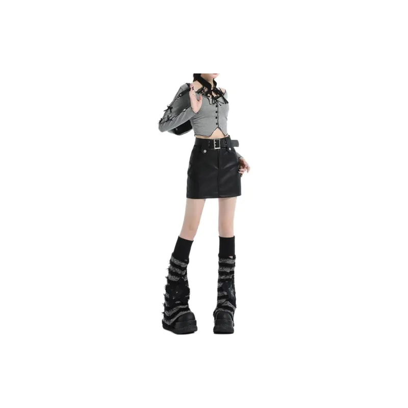 Concubine Zhu Leather Short Skirts Women's-6