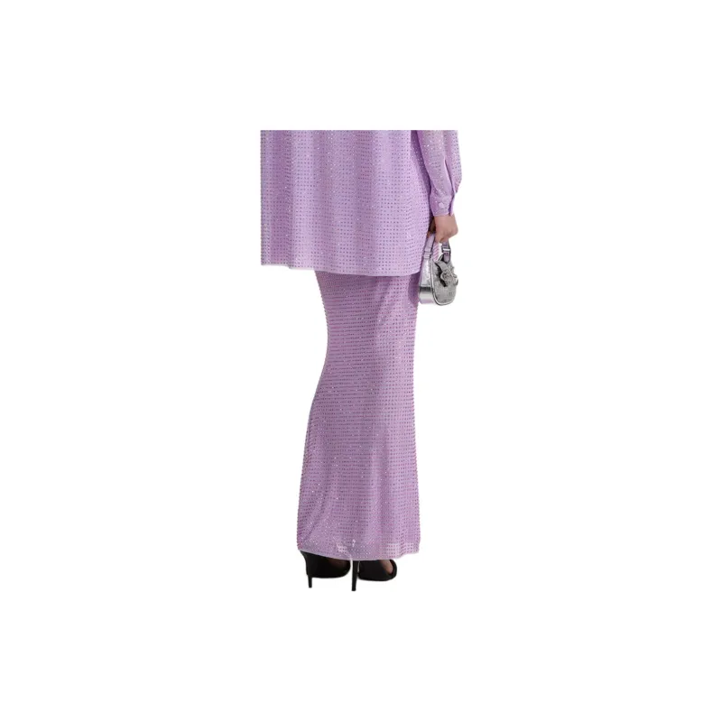 Self portrait Casual Long Skirt Women's Lilac-2