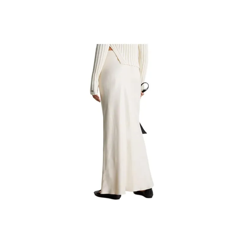 CALVIN KLEIN Casual Long Skirt Women's White-3