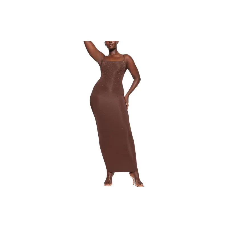 Skims X Swarovski Jelly Sheer Cami Long Dress Sienna-4