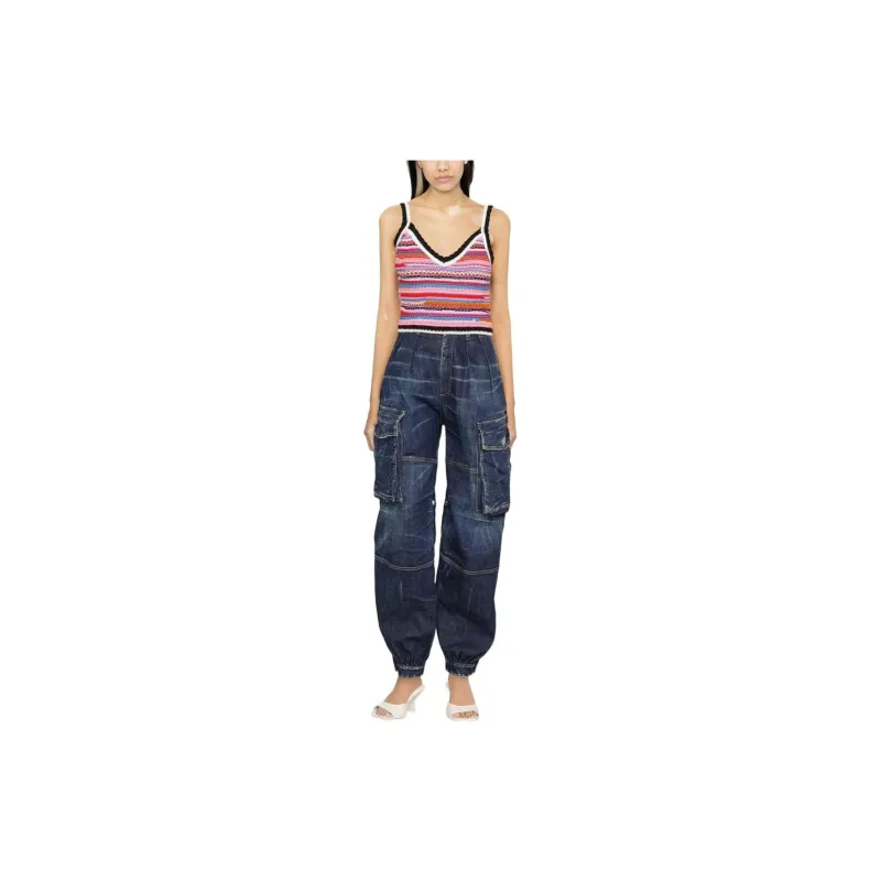 DSQUARED 2 Striped Crochet knit Vest-1