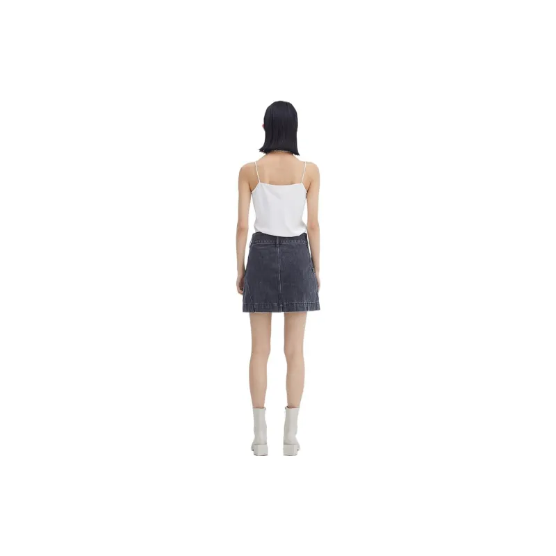 LOFT SHINE Denim Short Skirts Women's Black-3