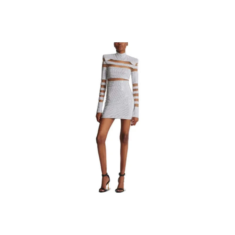 BALMAIN T-Shirts Women's Silver-1