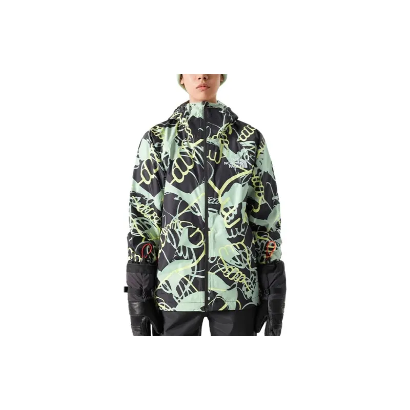 THE NORTH FACE Windbreaker Jacket Women's Black Green-2