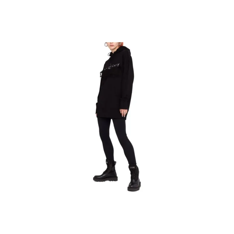 Givenchy Lace Oversized Hoodie 'Black'-2