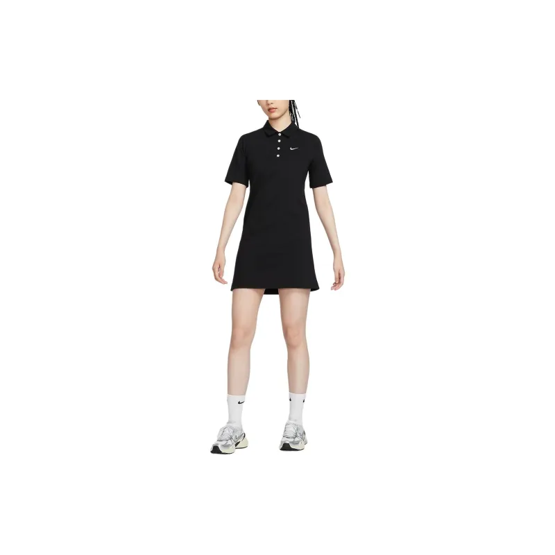 Nike Sportswear Short Sleeved Dress Women's Black/White-2