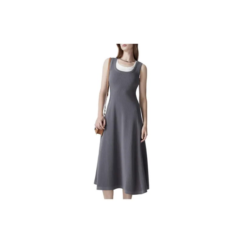 DKNY Sleeveless Dress Women's Gray-1