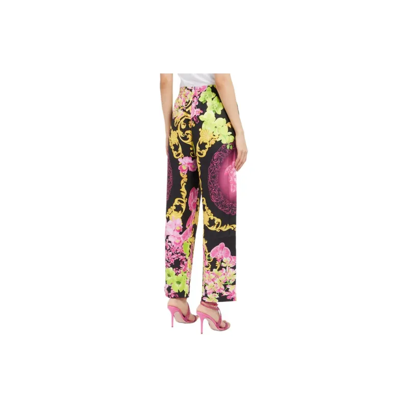VERSACE Floral print Silk Beach Trousers-3