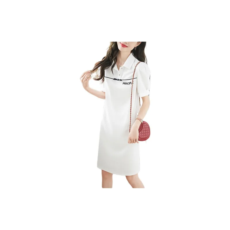 Mo Han Yi Mei Short Sleeved Dress Women's White-1