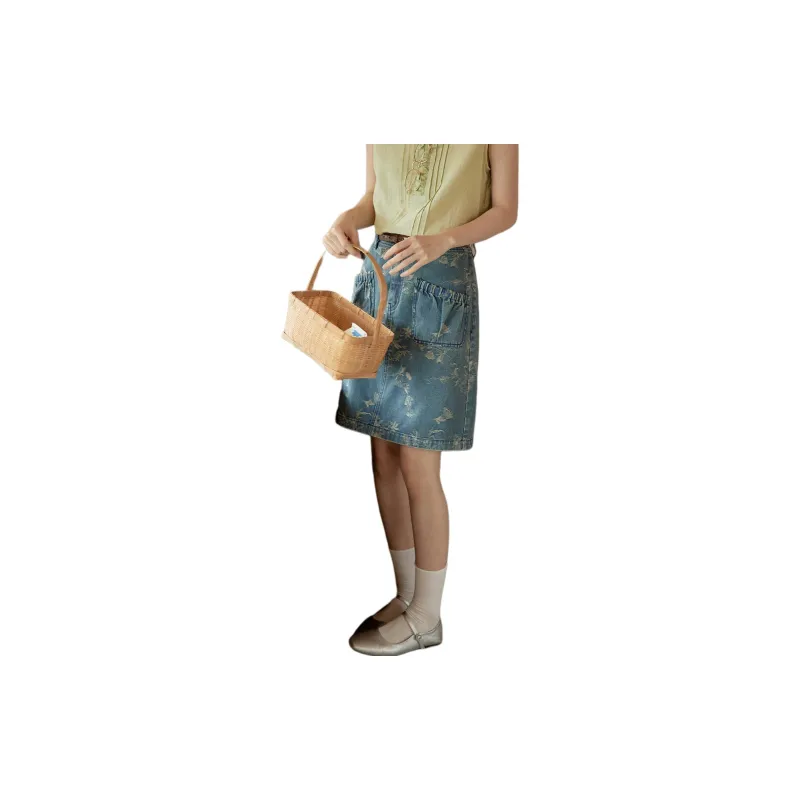 SOLIGHTER Denim Short Skirts Women's-4