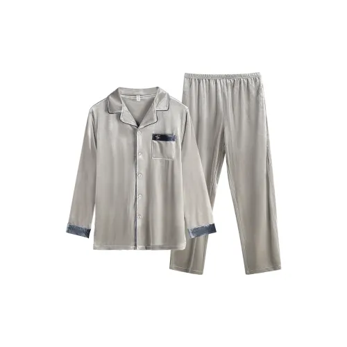 Xuan Liang Pajama Set Men's Warm Heart Gray