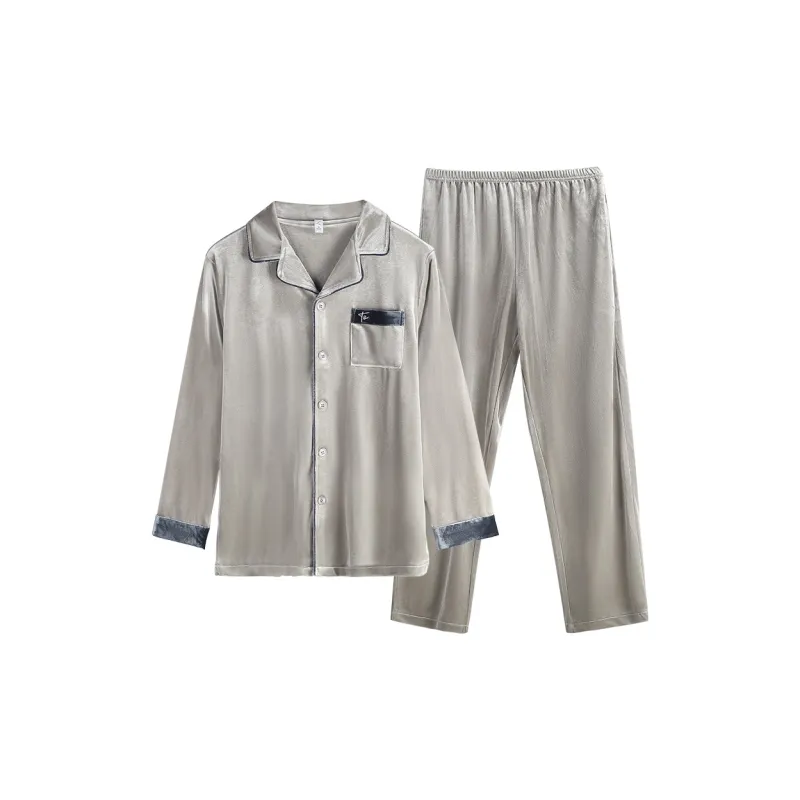 Xuan Liang Pajama Set Men's Warm Heart Gray-0