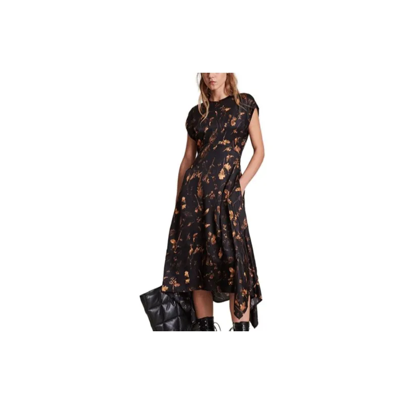 ALLSAINTS Short-Sleeved Dresses Women's Black Gold-1