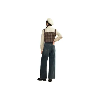 ZIHAN Shirt Women's Coffee Plaid