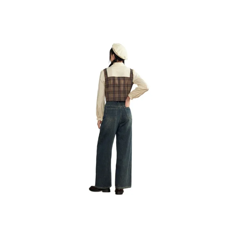 ZIHAN Shirt Women's Coffee Plaid-0
