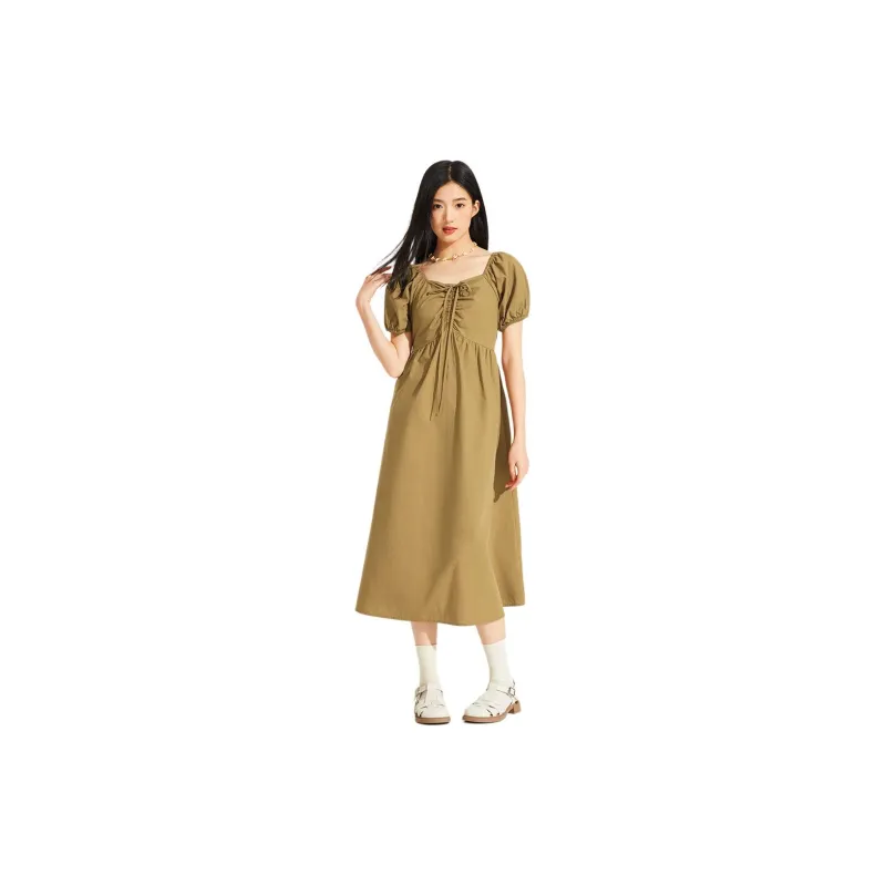 Hotwind Short Sleeved Dresses Women's Brown-1