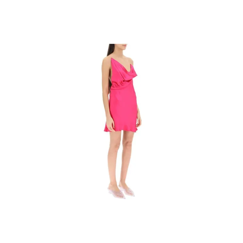 Y/Project Draped Slip Satin Dress-3
