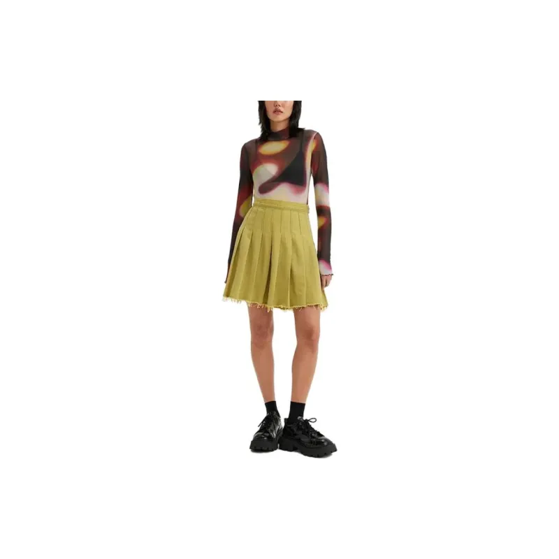 Levis Barbie Ferreira Co-brand Casual Short Skirts Women's Yellow-1