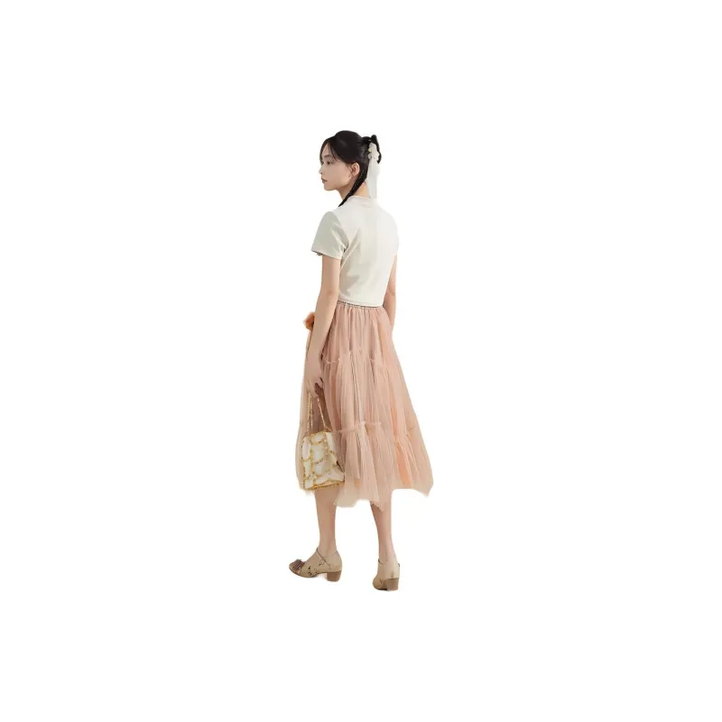 ZIHAN Casual Long Skirt Women's Crimson Glow-1