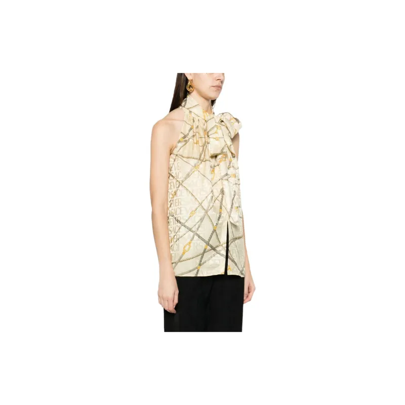 VERSACE Chain link Print Halterneck Top-1