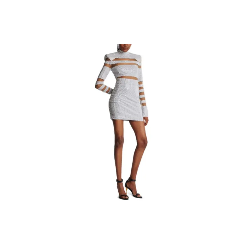 BALMAIN T-Shirts Women's Silver-3