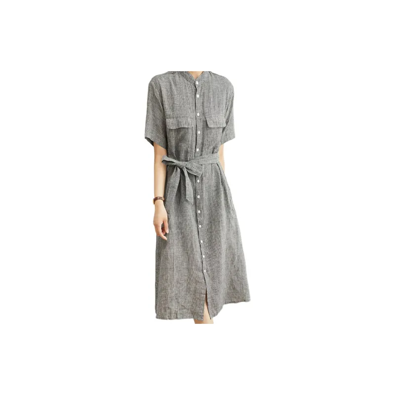 Mapping Short Sleeved Dresses Women's Gray-2