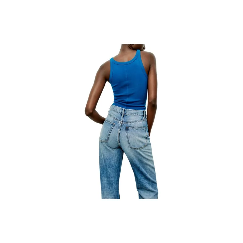 ZARA Tank Tops Women's Dark Blue-2