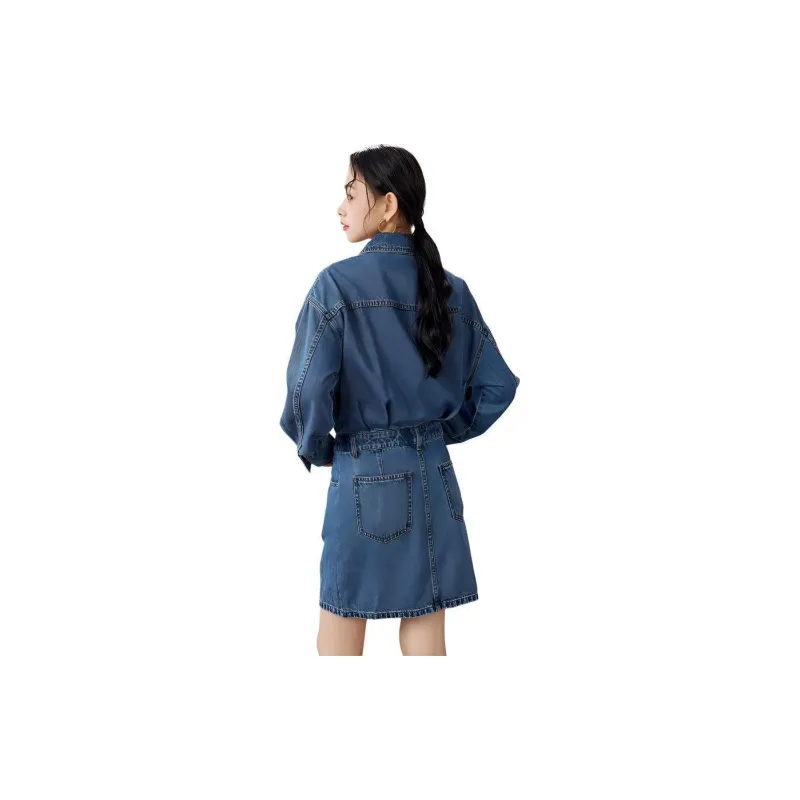 A21 Long Sleeved Dresses Women's Medium Blue-3